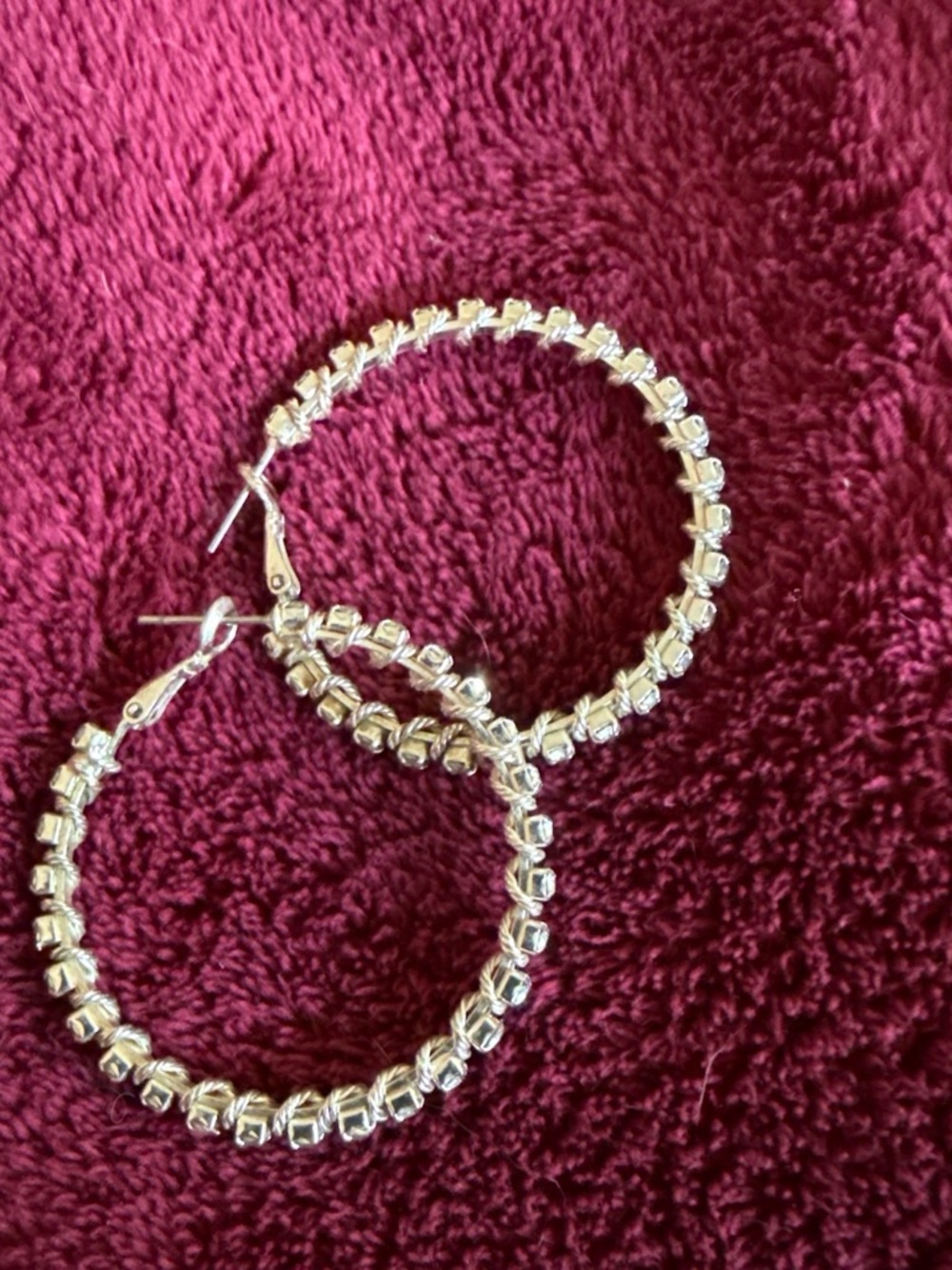 Gold Rope Bead Hoop Earrings - Women Jewelry